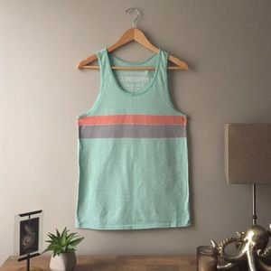 Mossimo Green Striped Tank Top